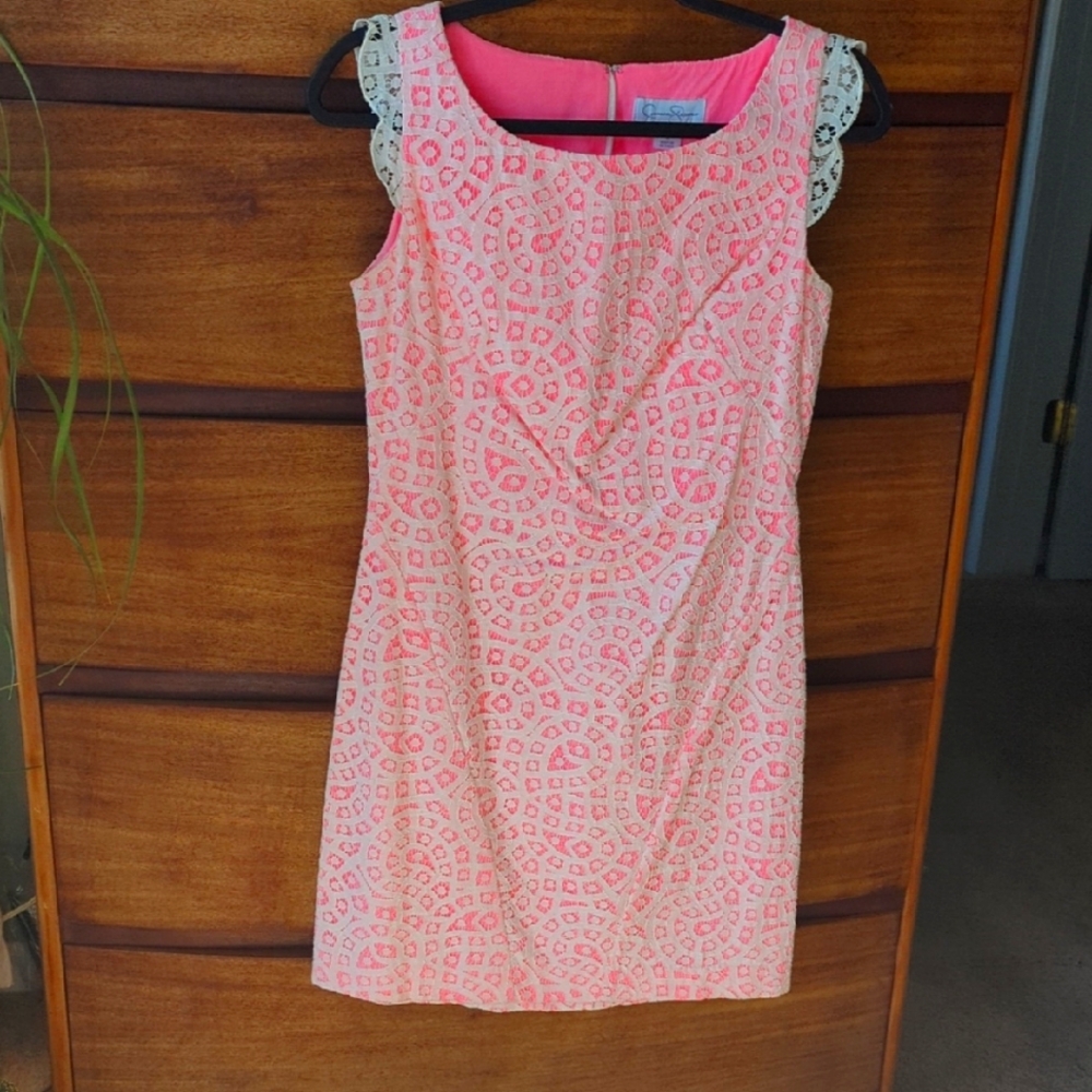 Jessica Simpson Pink Lace Sleeveless Dress